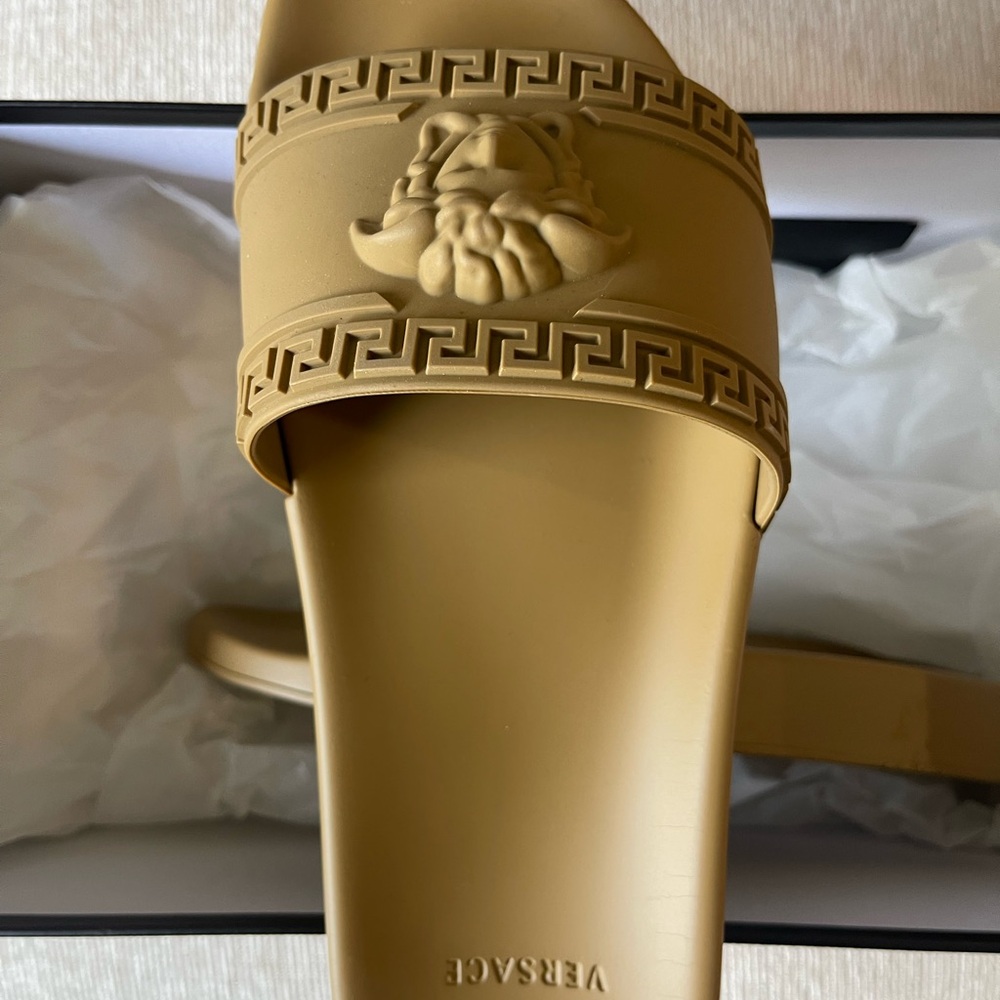 Versace Tan Sandals Elegant Design